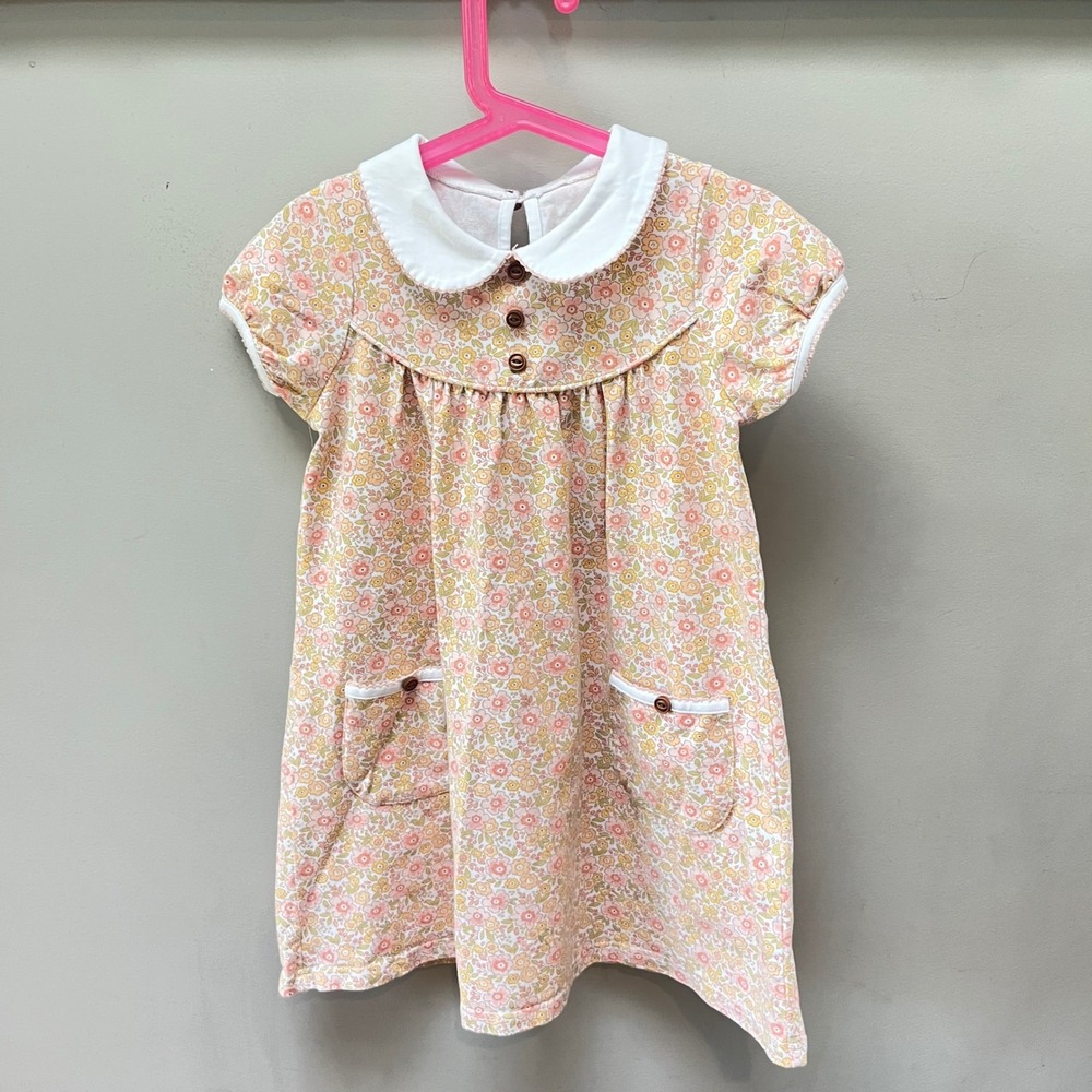 Serendipity Shrimp & Grits Kids Floral Dress Peter Pan Collar‎ Size M(5-6)
